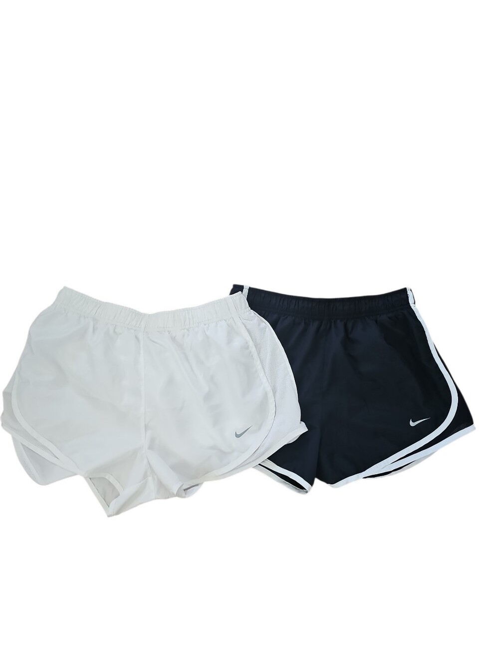 Nike Dri-FIT Tempo Running Shorts Bundle 2 Pairs White Navy Blue Medium GUC